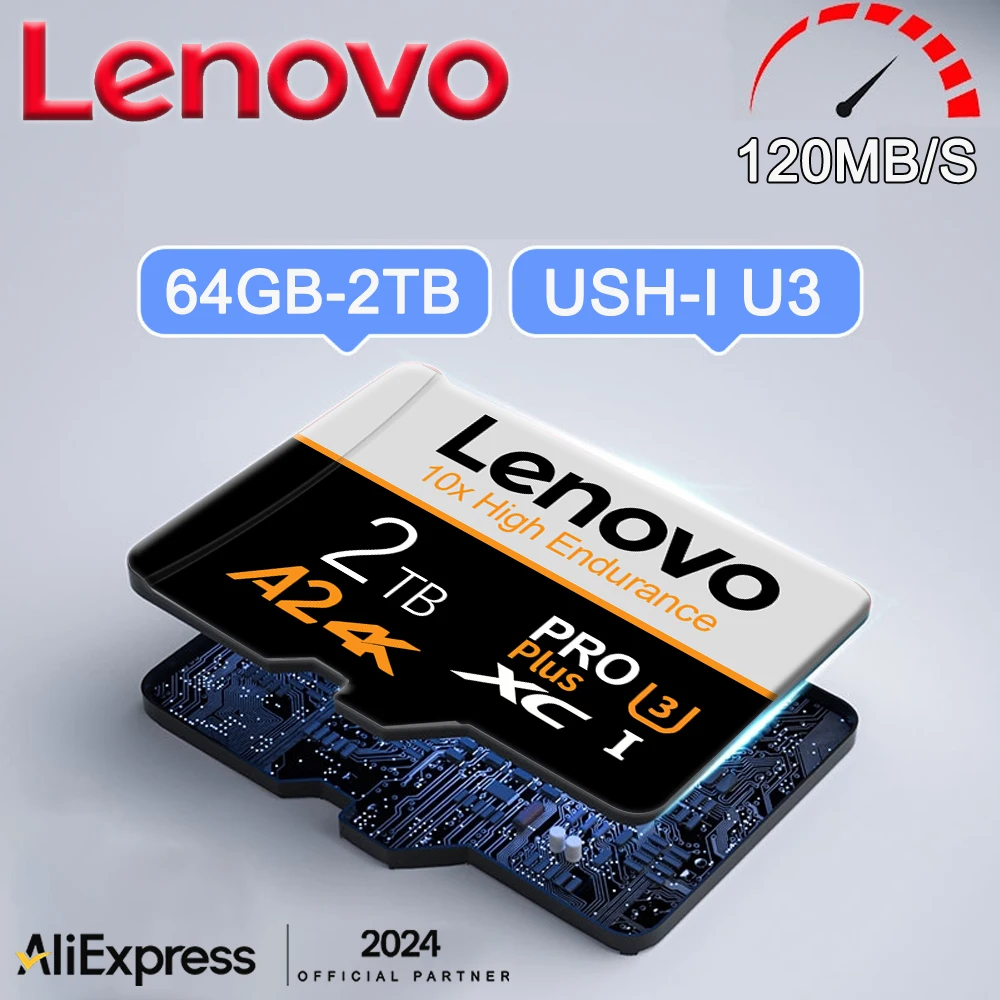 Lenovo Class10 Memory Card 128GB 256GB 512GB Smart SD Black High Speed SD Memory Card 1/2TB Real Capacity Micro Card For UAV Cam