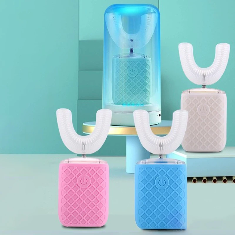 Sonic Automatic Electric Toothbrush For Adults 360Degrees U Shaped Toothbrush Rechargeable USB Teeth Cleaning With Light Sterile