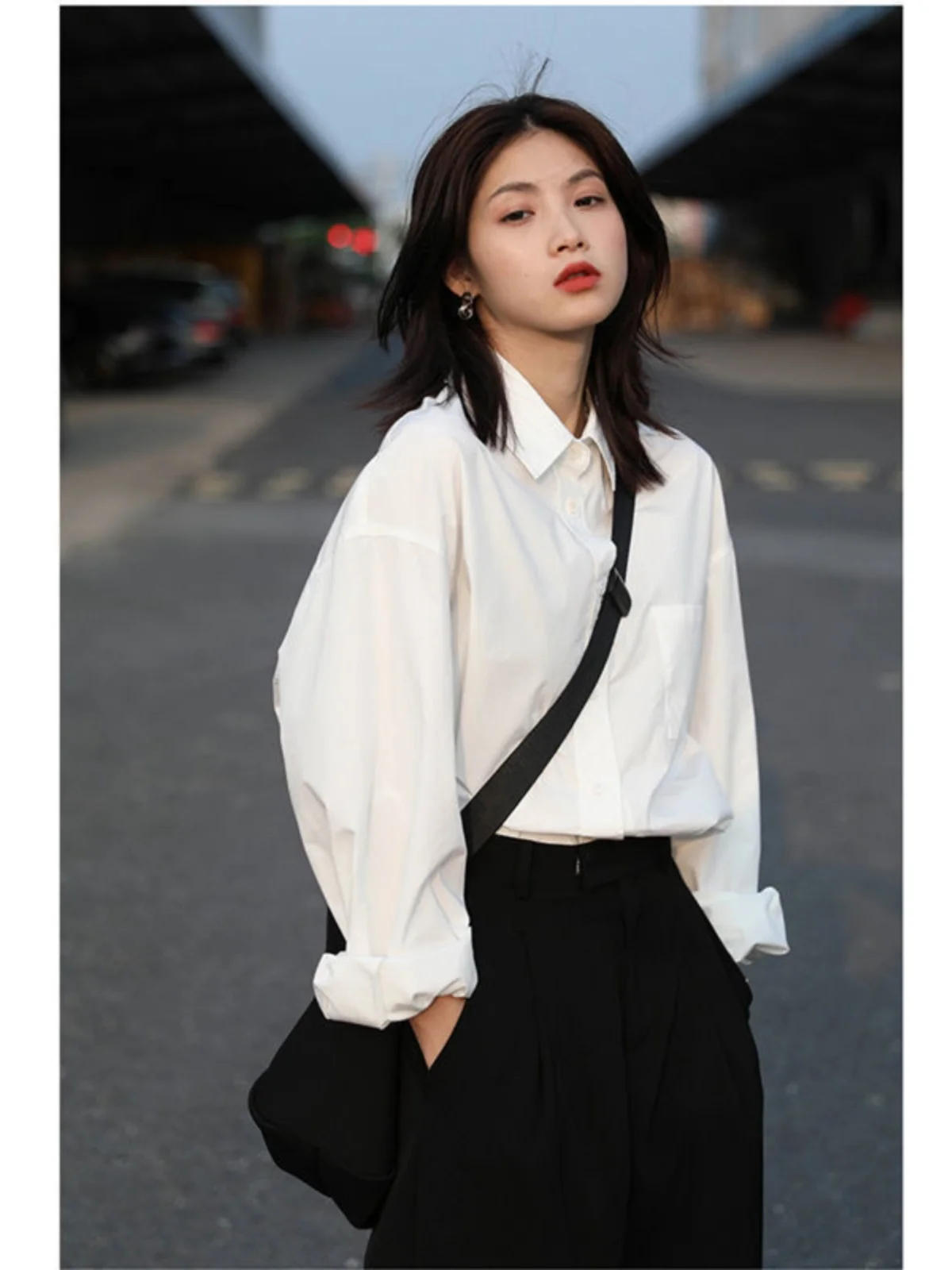 

Базовая рубашка в японском стиле JK, тонкая, модная, весенне-летняя, с белым воротником, длинным рукавом, свободного кроя, для повседневной носки