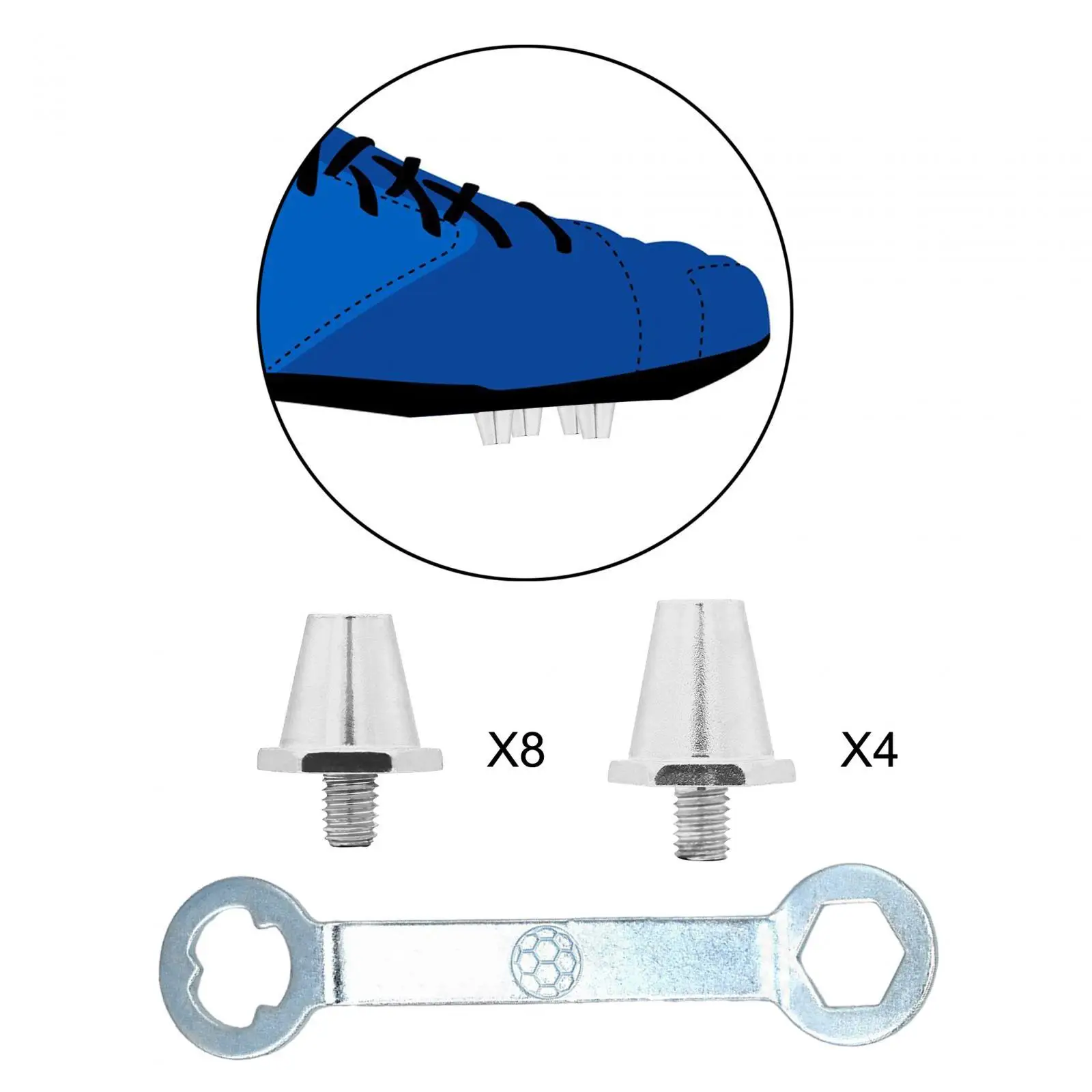 Spikes de bota de futebol para tênis atléticos, sapato de futebol M5, chuteiras para exterior e interior, esportes firmes, 12pcs