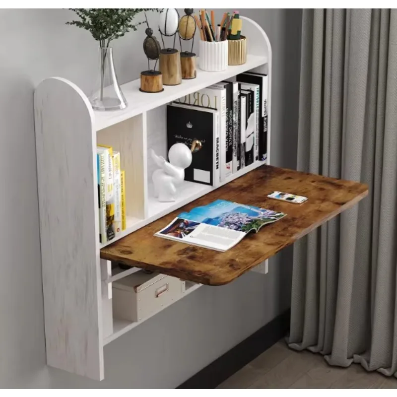 

Household wall-mounted study table, floating laptop desk, folding table with shelves