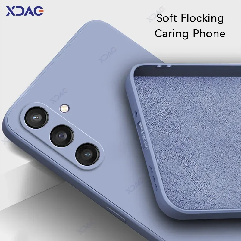 Luxury Square Liquid Silicone Cases for Samsung S24 Plus Ultra SamsungS24 S24Plus S24Ultra 5G 360 Soft Protective Shield Housing