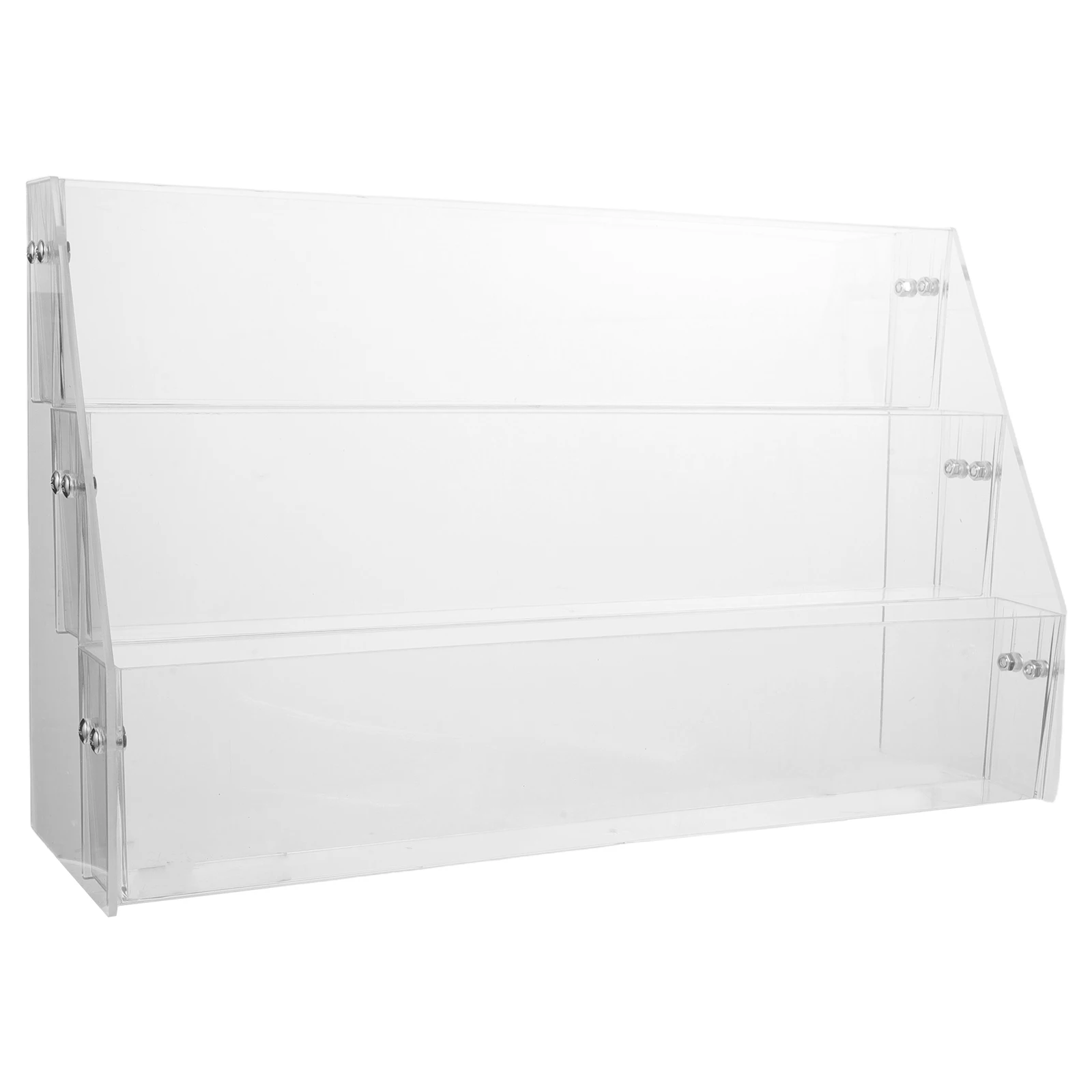 

1pcs Multifunctional Acrylic Display Stand Clear Sticker Holder Tiered Storage Rack Transparent Badge Organizer For Office Desk