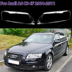 Car Transparent Housing Front Headlights Lens Shell Cover Glass Lamp cover Lampshade For Audi A6 A6L C6 4F 2004-2011