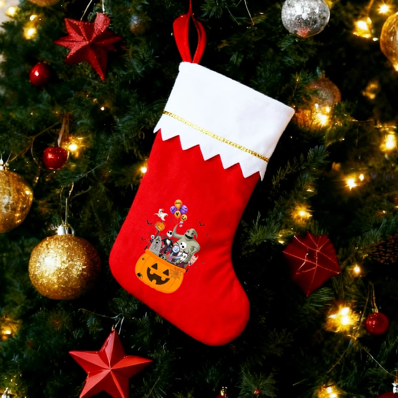 

Disney Nightmare Before Christmas Sock Gift Bag Cute Halloween Party Tree Decoration Birthday Gift Stocking Candy Storage Pouch