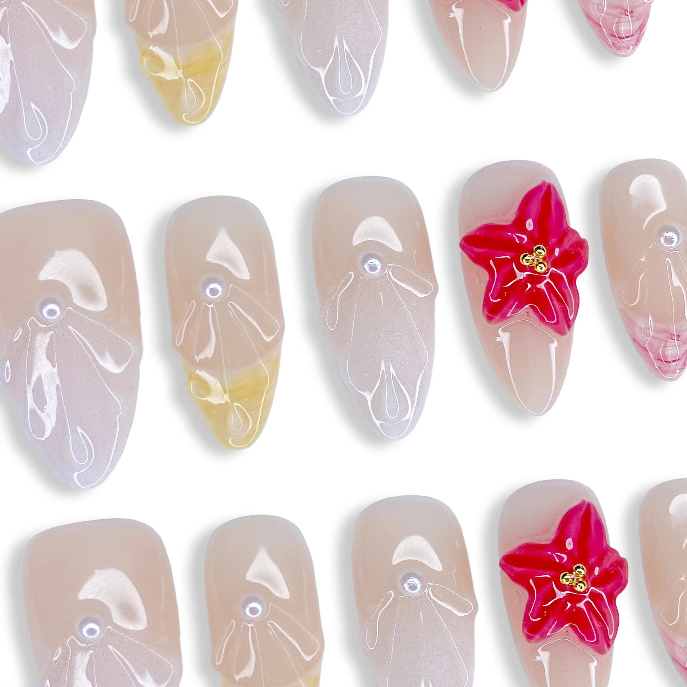 اضغط على الأظافر، مجموعة يدوية الصنع، أطراف أظافر وهمية، طلاء أظافر صناعية احترافي لسهولة الاستخدام والارتداء طويل الأمد