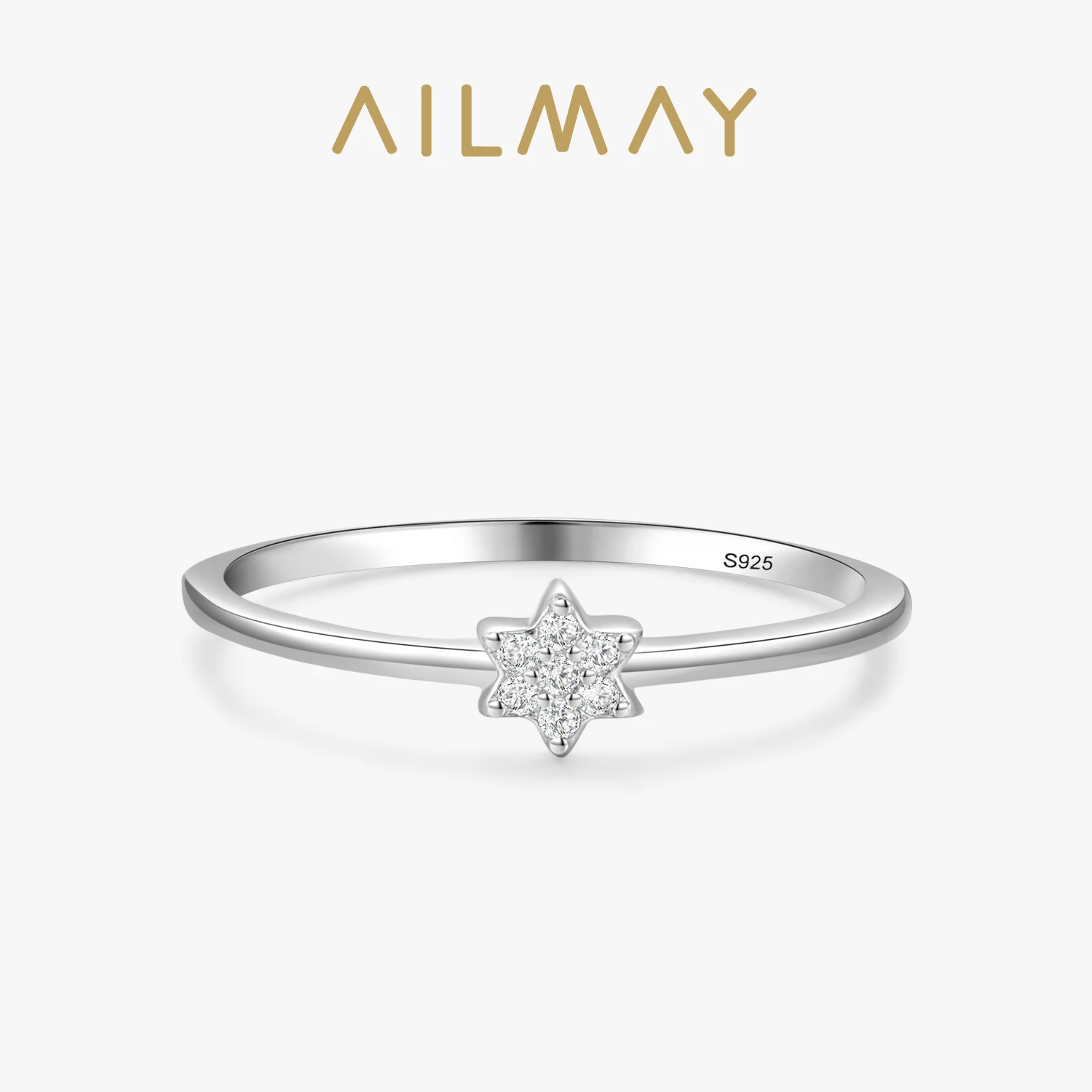 

Ailmay Аутентичные 925 стерлингового серебра Ясно Циркон романтический цветок сливы кольца для женщин Свадебные обручальные кольца тонкой Женские Ювелирные изделия