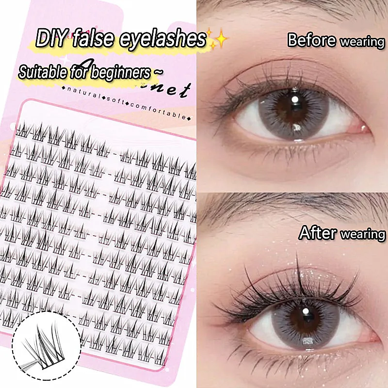 120 Pcs manga lashes Thick Little Devil Individual lash clusters Natural cos Eyelash extension Korean makeup DIY False eyelashes