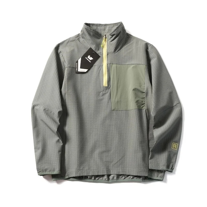 outdoor-half‑zip-pullover-hoodie-couple-grid‑texture-long‑sleeve-top-quick‑dry-hiking-camping-sweatshirt-casual-sports-jacket