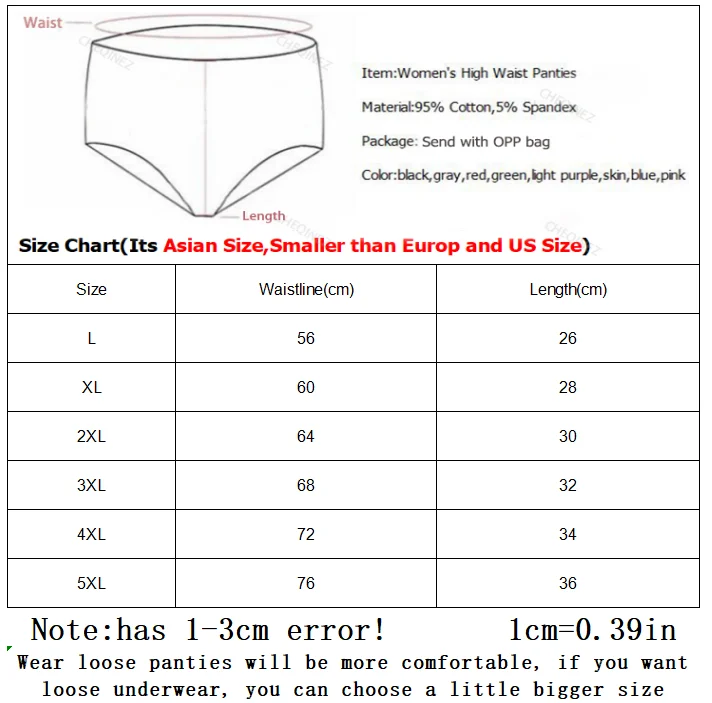5 Stück Damen-Höschen mit hoher Taille, Baumwolle, Übergröße, Shaper, einfarbig, atmungsaktiv, Bauchunterstützung, Unterwäsche, sexy Dessous für Damen – Detail 1