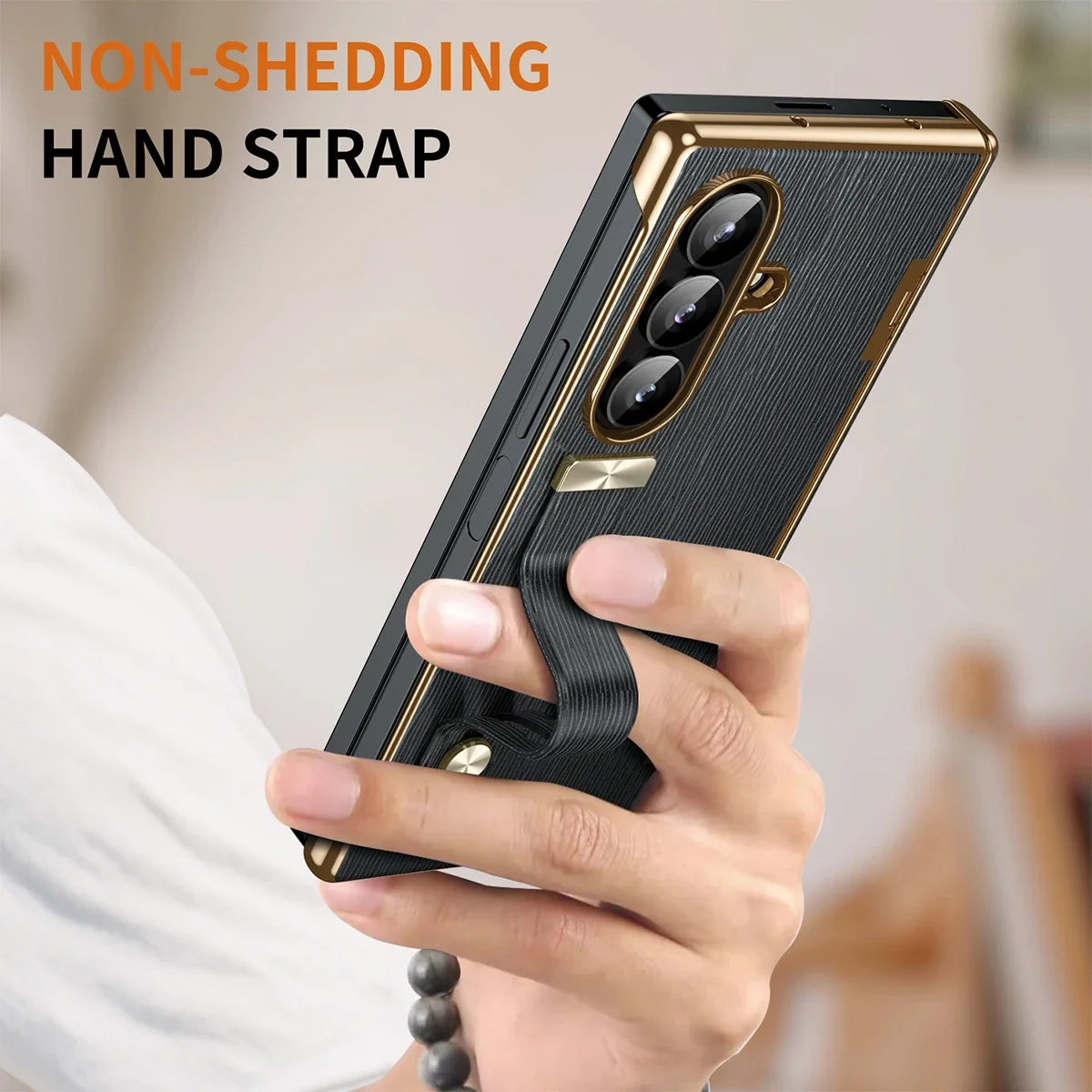 

For Samsung Galaxy Z Fold 7 6 5 4 Invisible Stander Plating Side Phone Case With Glass Screen Protect Film Full Protective Cover
