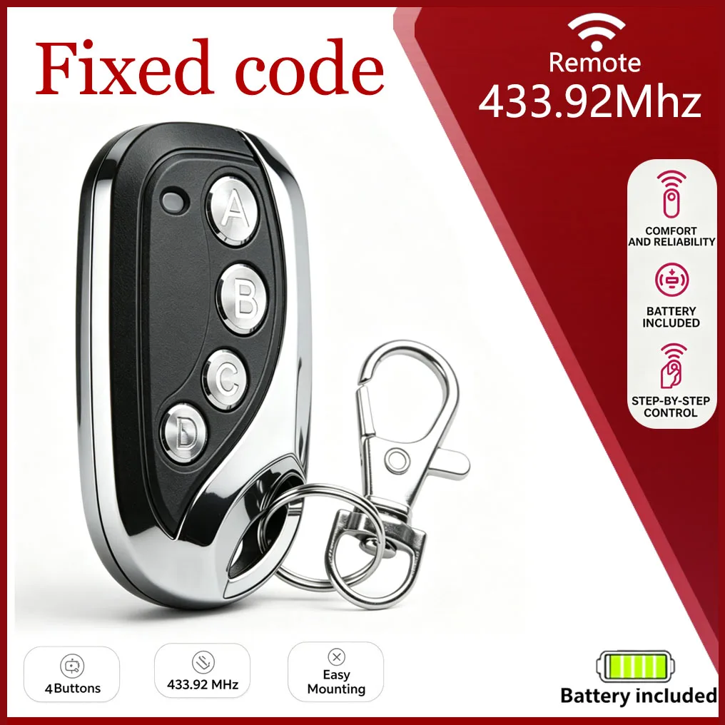 Electric Garage Door Opener Remote Learning Code 433.92 General Copy TOP432EE TOP432EV TOP432NA Compatible Remote Control