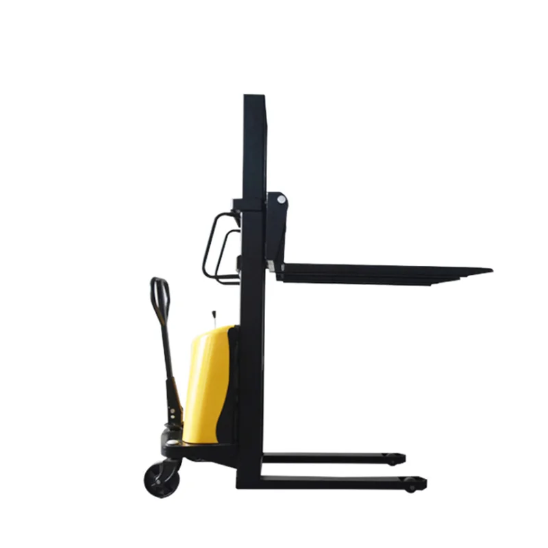 Walkie Electric Stacker 1.5 ton 2 ton Triplex mast 4 meter 4.5 meter 5 meter pallet lifter option straddle legs