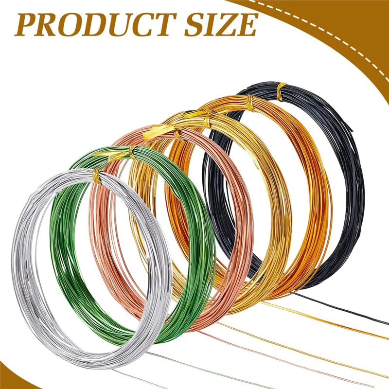 

196Ft 6 Colors Flat Aluminum Wire, 0.5X1mm Colored Wire For DIY Craft Jewelry Making Wiry Enamel Craft, 32.81 Feet/Roll-A55G