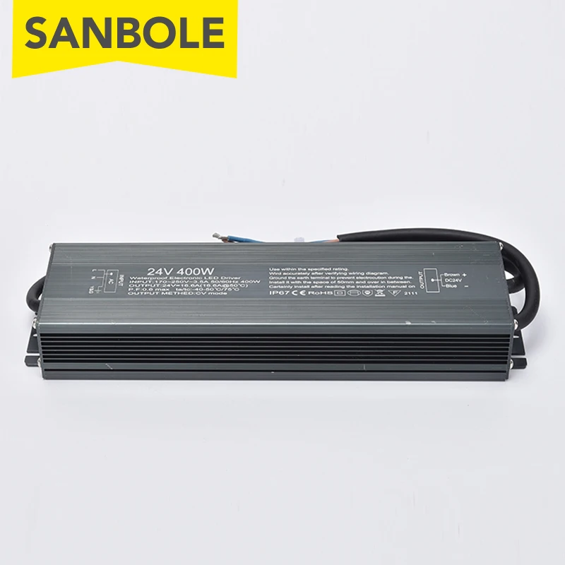 IP67 wodoodporny FS-400 ultracienki zasilacz impulsowy 12V 24V 400W sterownik LED światła transformator zewnętrzny