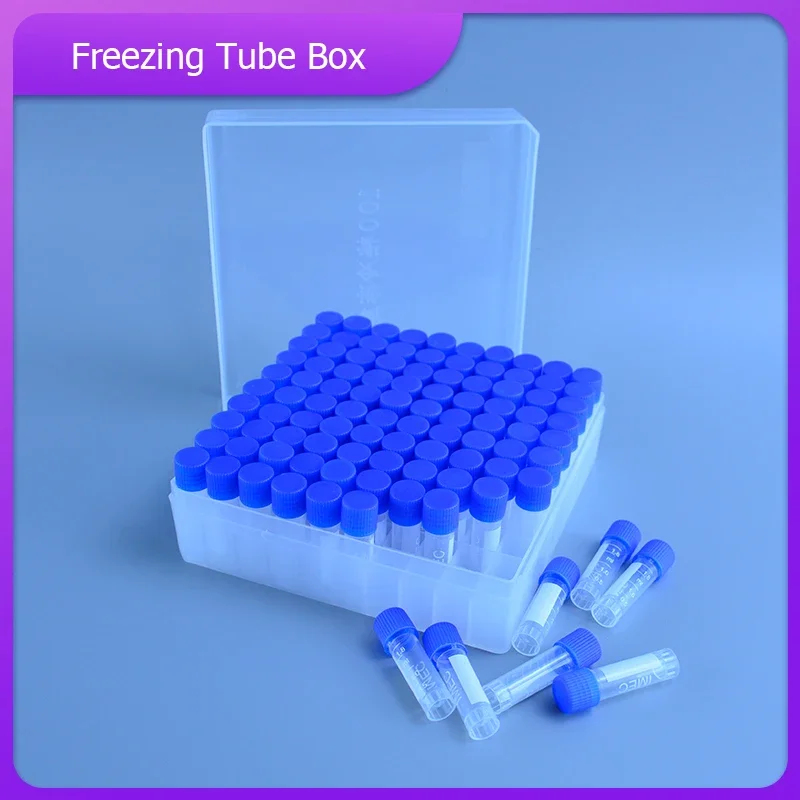 

High-quality 1.8ML/100 vents Freezing tube box +100pcs freezing tube Flat plastic test tubes Free shipping