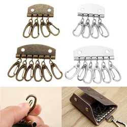 1PC portachiavi in metallo portachiavi portachiavi organizzatore con 4-6 moschettone per portafoglio artigianale in pelle portachiavi borsa borsa hardware