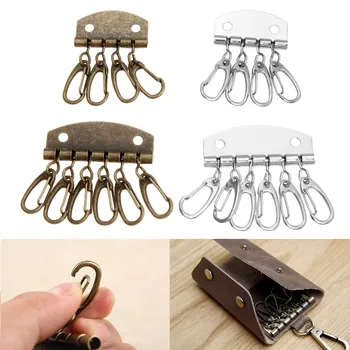 1PC Metalen sleutelhouder sleutel rij sleutelhanger organizer met 4-6 karabijnhaak voor Lederen ambachtelijke portemonnee sleutel case portemonnee tas hardware