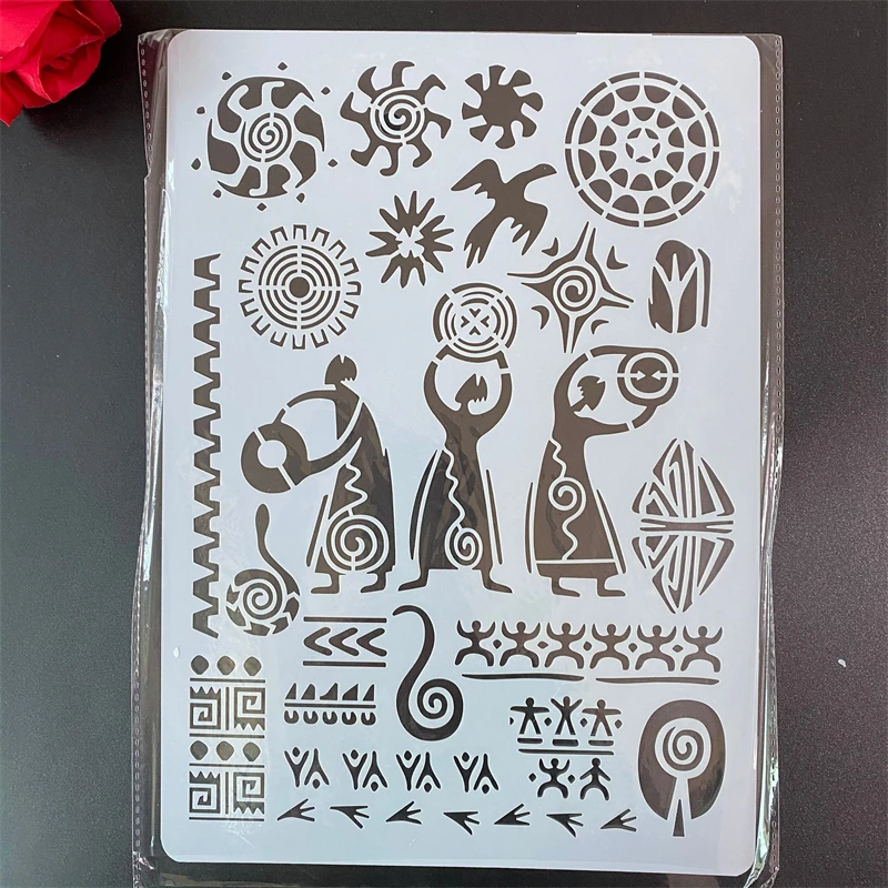 Egyptian hieroglyph A4 29*21cm DIY Stencils Wall Painting Scrapbook Coloring Embossing Album Decorative Paper Card Template