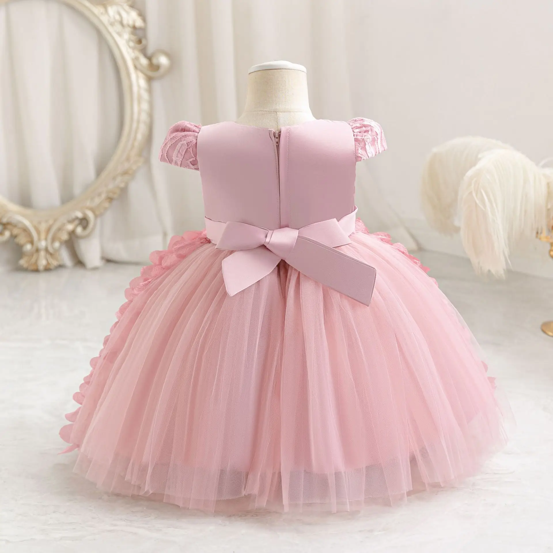 Michella Fashion Toddler Baby Toddler Ruffled Flower Girl Birthday Party Pageant Dance Party Ball Gown