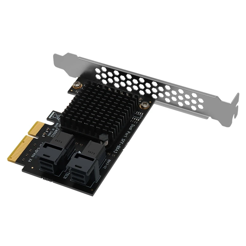 Top-PCI-E To SFF-8643 Expansion Card 2-Port PCI-EX4 To U2 NVME Hard Disk Adapter Card Dual-Port Split-Free