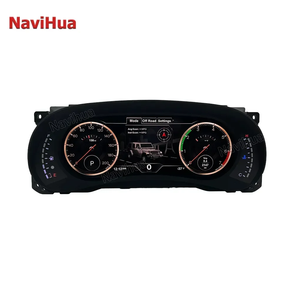 NaviHua For Jeep Wrangler JK Car Digital Cluster LCD Dashboard Speedometer Virtual Cockpit Monitor Android Car Radio New Upgrade