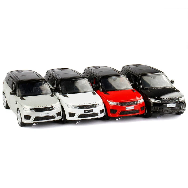 1/32 Sport SUV Model Car Diecast Toy Vehicle 6 Open The Door with Power and Light Child Gift Red Black Collection Display