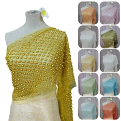 Ethnic Style Women Beads Lace Shawl Glitter Scarf Mesh Wrap Cape Dance Shawl Cloak Bohemian Beach Holiday Sequin Shrug