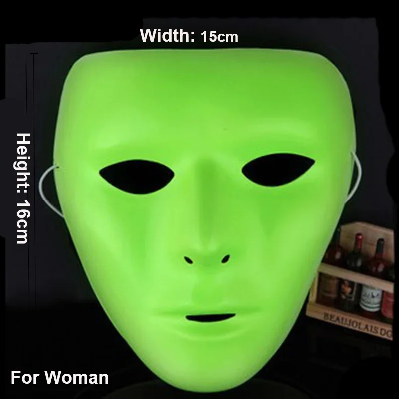 

News New Type Jabbawockeez Mask Dance PVC Pure Green Mask Masquerade Party Masks Halloween Hip-hop Male Masks