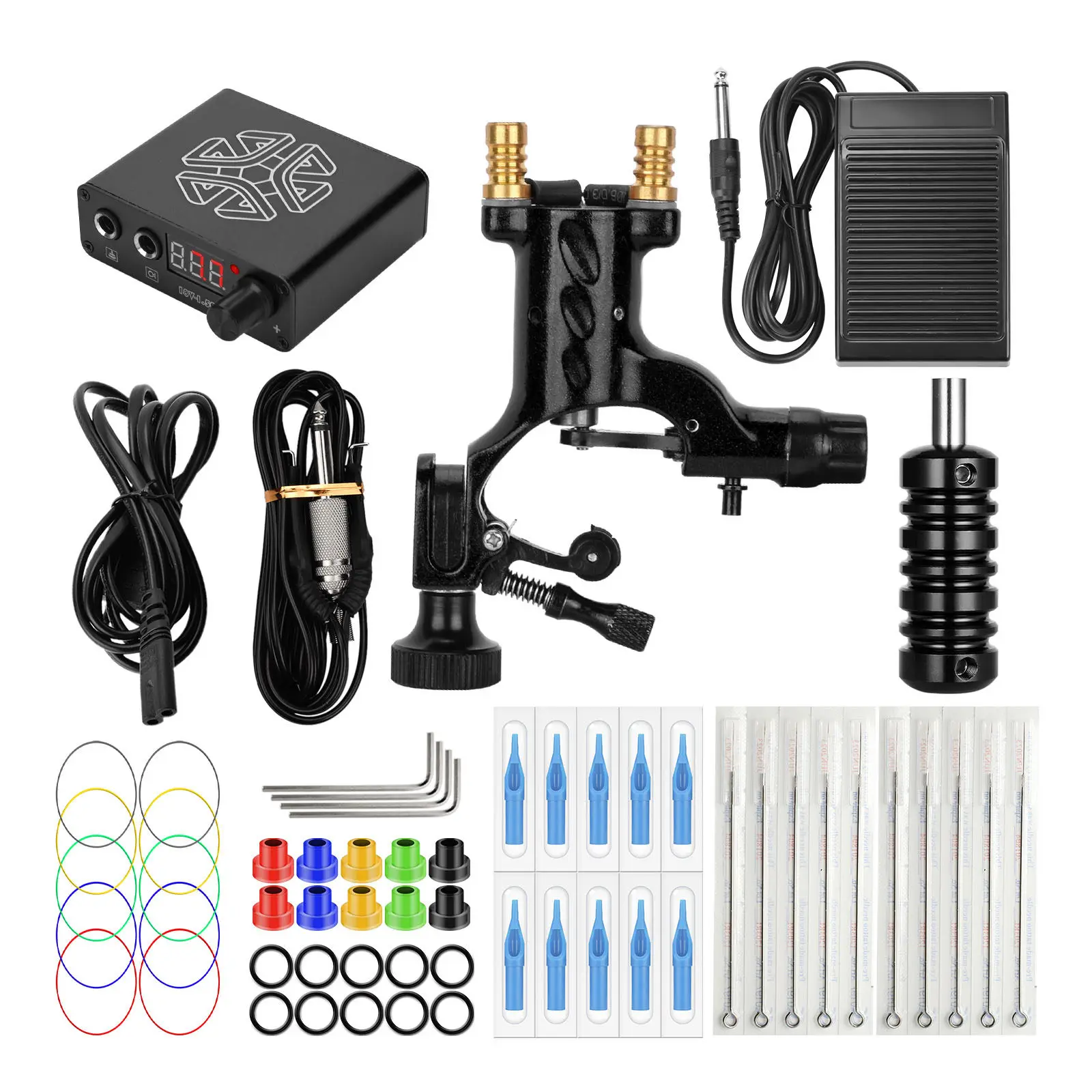 Многоцветная многофункциональная роторная тату-машинка со стрекозой, набор инструментов для начинающих, набор инструментов для боди-арта, наборы для татуировок, перманентные