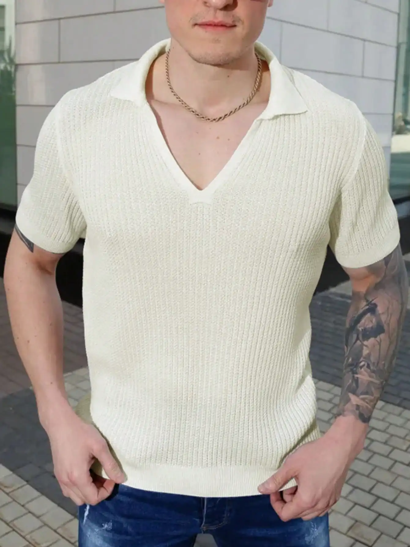 

Мужская футболка с коротким рукавом, однотонная рубашка-поло, летний тонкий фасон, корейский стиль, простой деловой дышащий трикотажный топ с отложным воротником