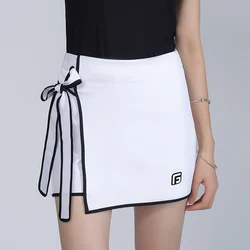 Golfist Golf Girls Sports Tennis Golf Short Culotte Skirt Asymmetrical Skorts High Waisted Side Strap Design Short Skirt