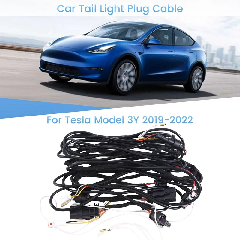 For Tesla Model 3/Y 2019-2022 Plug Car Tail Light Plug Cable Replacement Parts Accessories