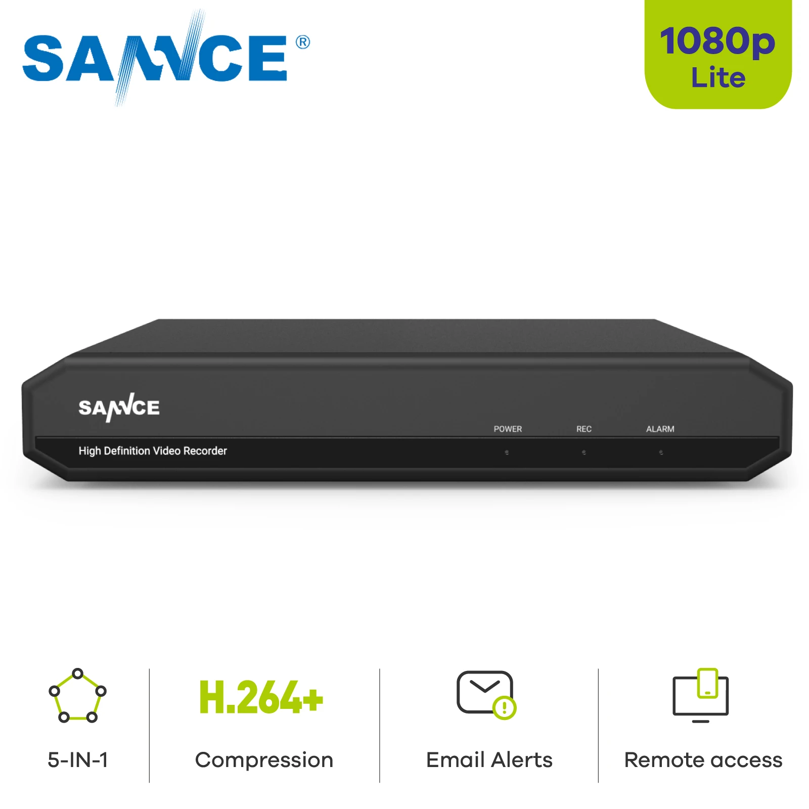 

SANNCE 4 Channel TVI DVR AHD 5-in-1 1080N Security CCTV DVR 4CH Mini Hybrid DVR Support Analog/AHD Camera with 1T Hard Drive