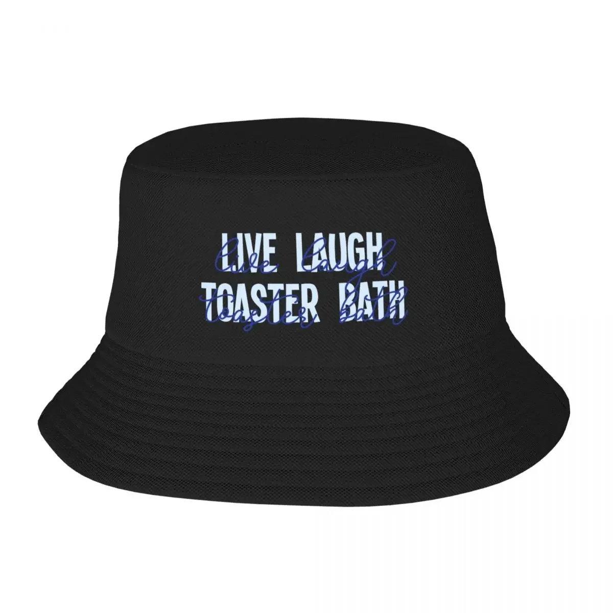 Live Laugh Toaster Bath Blue Typography Bucket Hat Thermal Visor custom hats Fluffy Hat Luxury Man Hat Caps For Men Women's