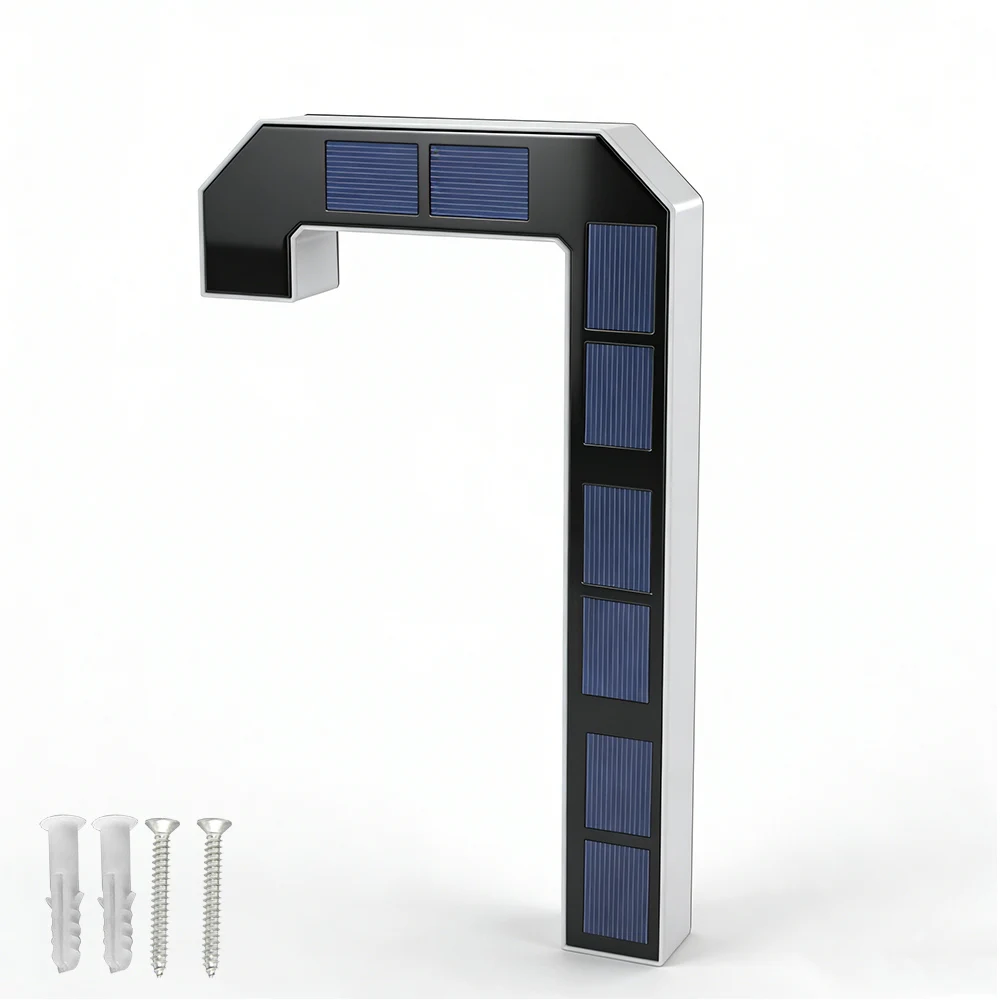BORUiT LED zonne-huisnummerlamp zonne-huisnummerlamp waterdichte adresnummers voor buiten moderne huis- en tuindecoratie