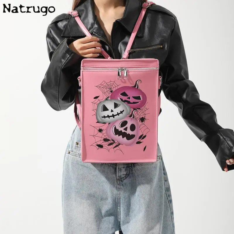 Women Backpack Girl Funny Bag Cute School Backpack Bag Women Handbags Bag Black Gothic Punk Style Hot Sale