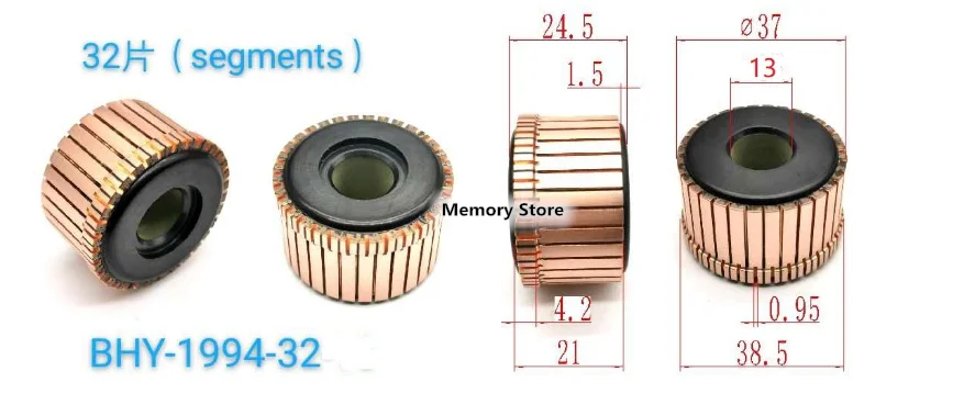 

37x13x21(24.5)mm 32P Copper Bars Alternator Electric Motor Commutator,BHY-1994-32