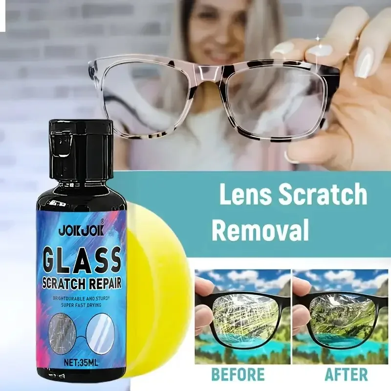 Krem do naprawy rys na szkle 35ml Uniwersalny zestaw Delikatna formuła Bezpieczny dla soczewek Szybka naprawa okularów i innych przedmiotów Uniwersalne rozwiązanie