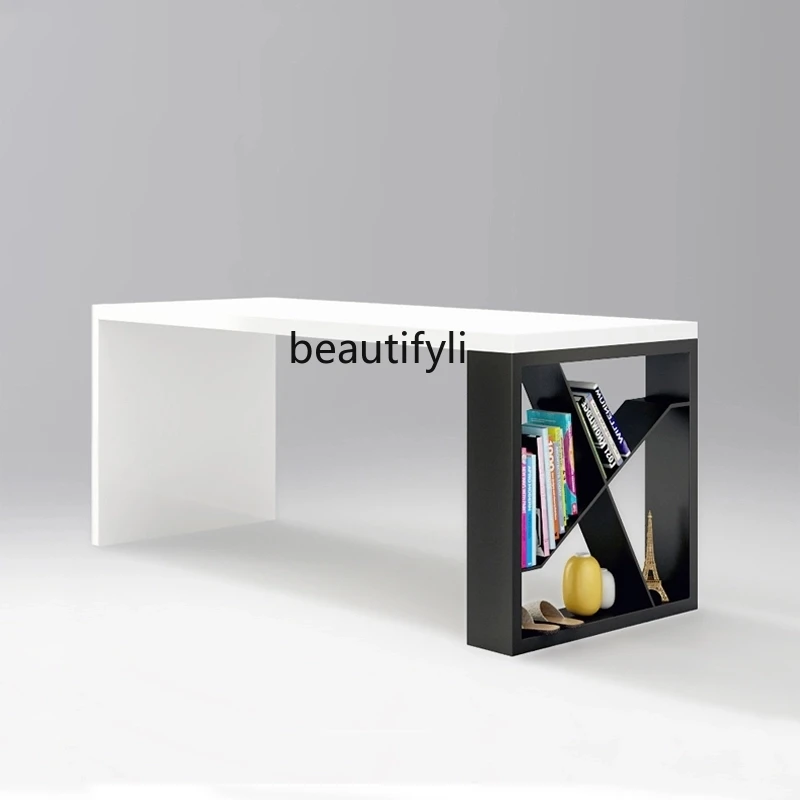 Solid Wood Minimalist Desk Light Luxury Household Dining Table Creative Computer Desk Leisure Workbench Long Table