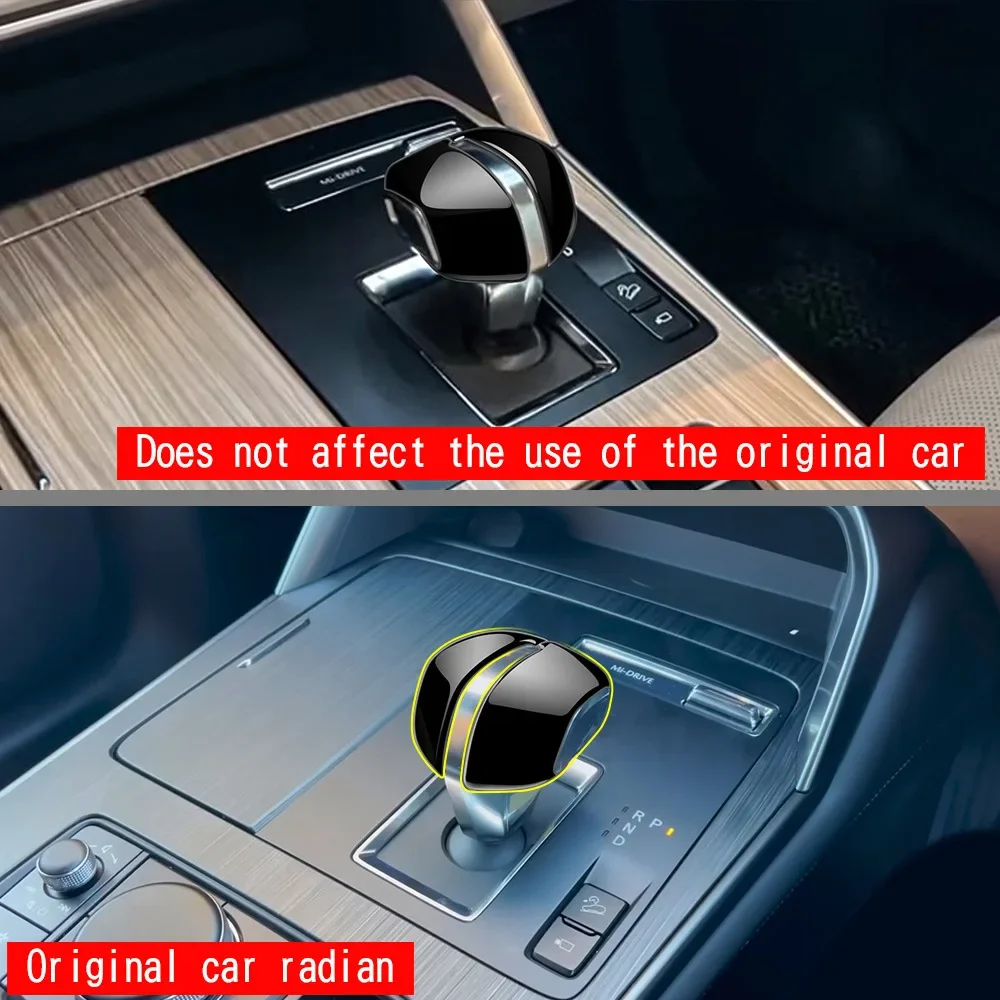 For mazda CX60 CX 60 2022 2023 ABS Carbon Fiber BLACK Car Gear Head Shift Knob Cover Handball Trim Sticker Interior Accessories