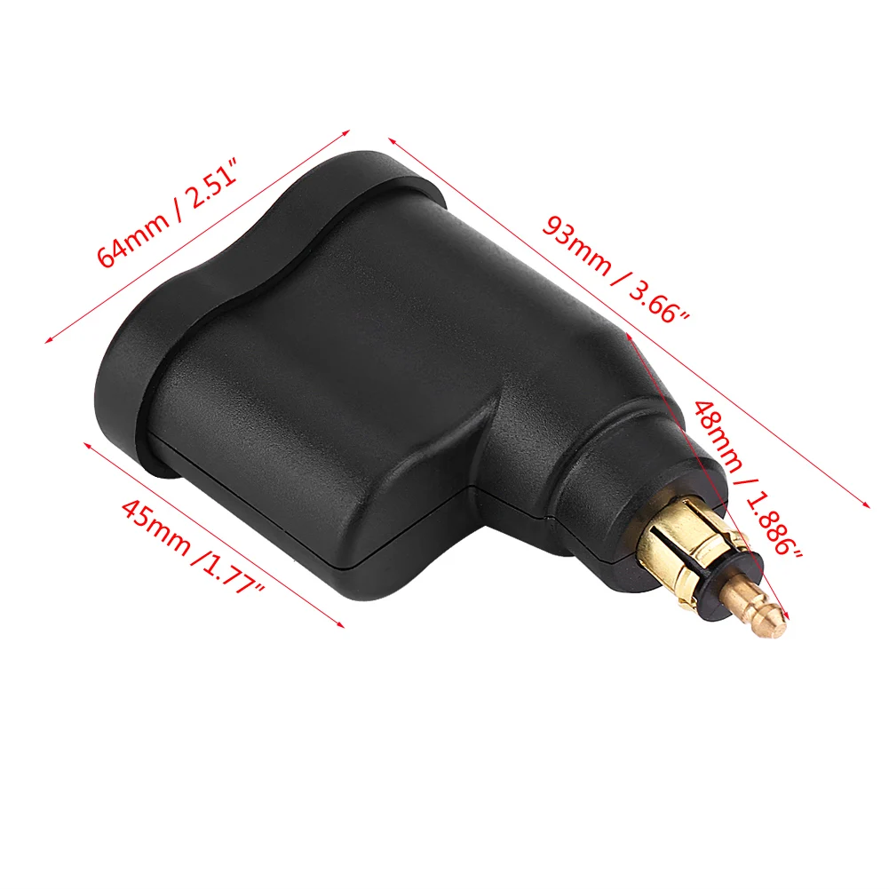 

12-24V Dual USB Cigarette Lighter Charger Adapter for BMW Motorcycle Hella DIN Socket Waterproof Dustproof Cap 3.3A Blue LED