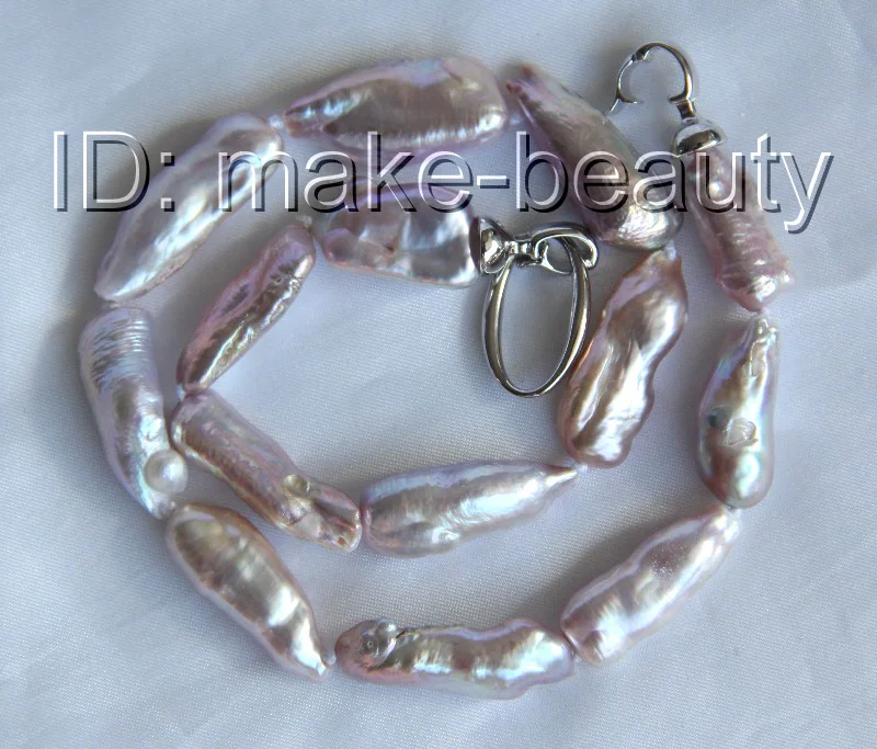 stunning big 30mm baroque purple freshwater cultured pearl necklace h1297