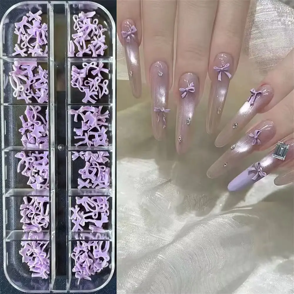 Hot Small Bow Nail Accessories Butterfly Bow Mixed Style Nail Art Decoration Purple/White/Blue Nail Ornaments for Nail Beauty