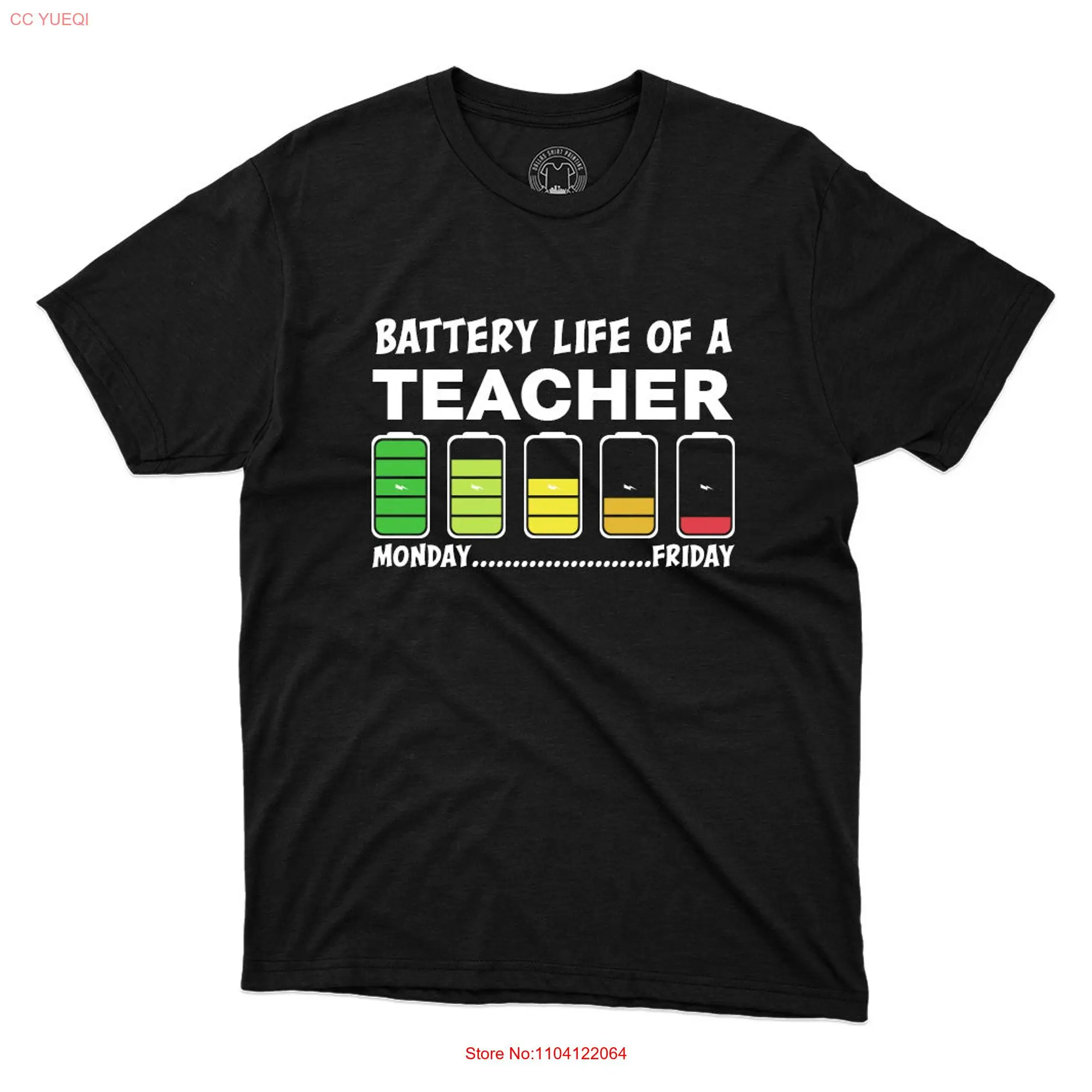 Battery Life Of A Teacher T Shirt Appreciation s Thank You Inspirational Teach Love Inspire long or short sleeves