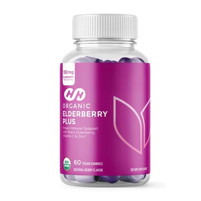

Organic Elderberry with Gummies, Containing Zinc and Vitamin C, Adult Immune Support Supplement, 60 Vegetarian Gummies (30 Days)
