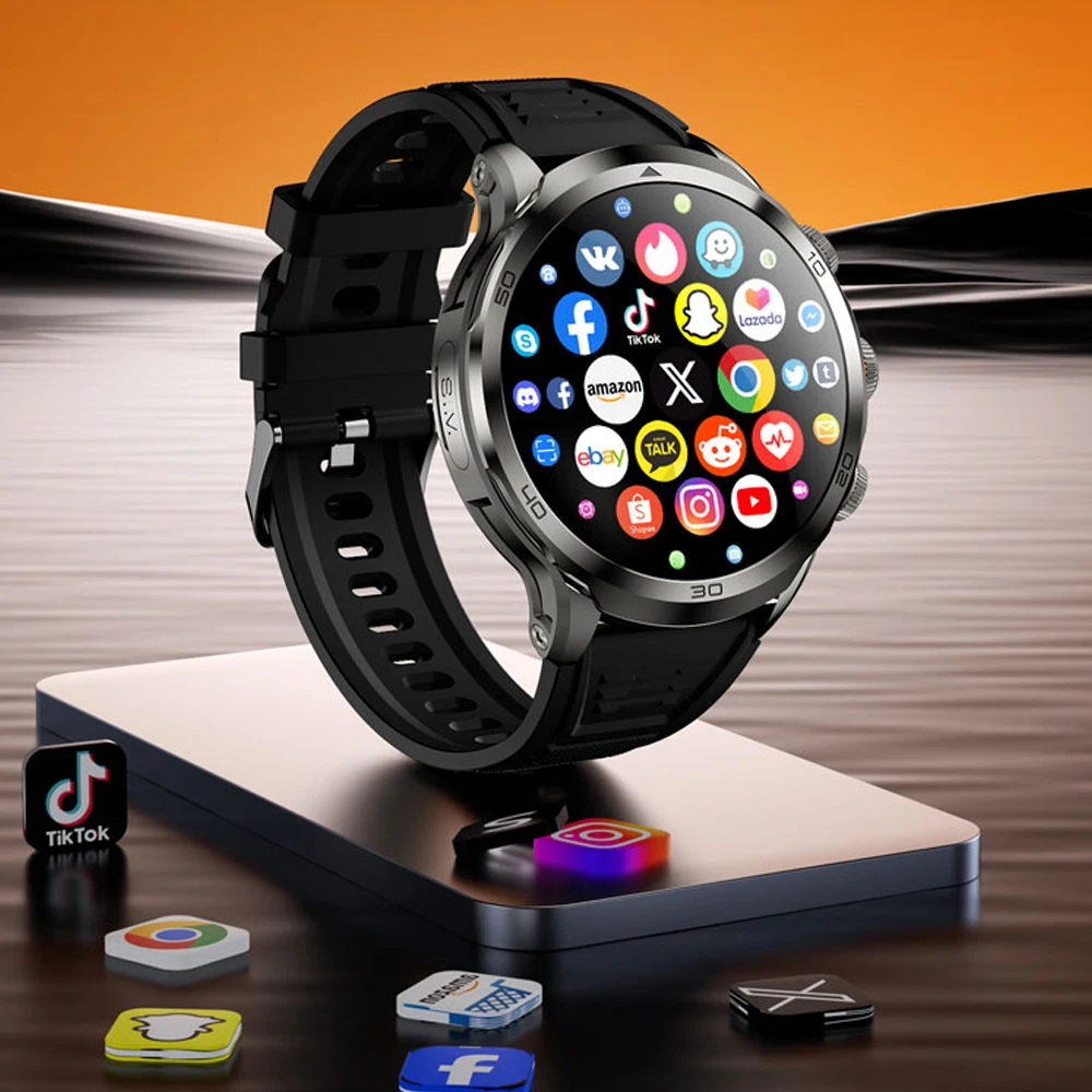 Jam Tangan Pintar H19 5G/4G Kartu SIM Layar AMOLED 1,95'' 190 °   Kamera Putar Memori Besar Panggilan Video Google Play GPS WIFI Pria