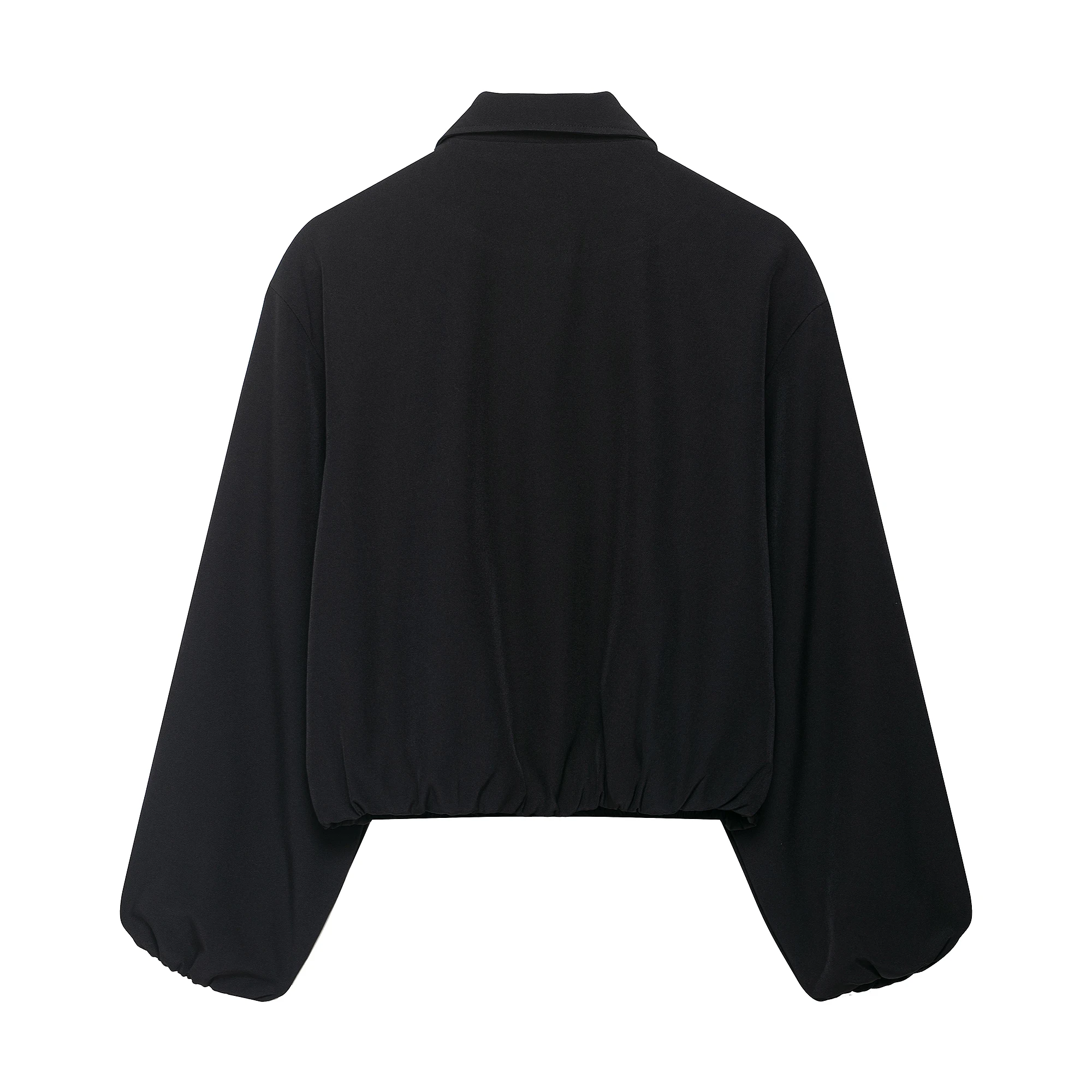 DUOPERI Damen-Bomberjacken, modisch, mit Reißverschluss vorne, Reverskragen, lange Ärmel, lässig, weiblich, elegant, schick, Damen-Outfits