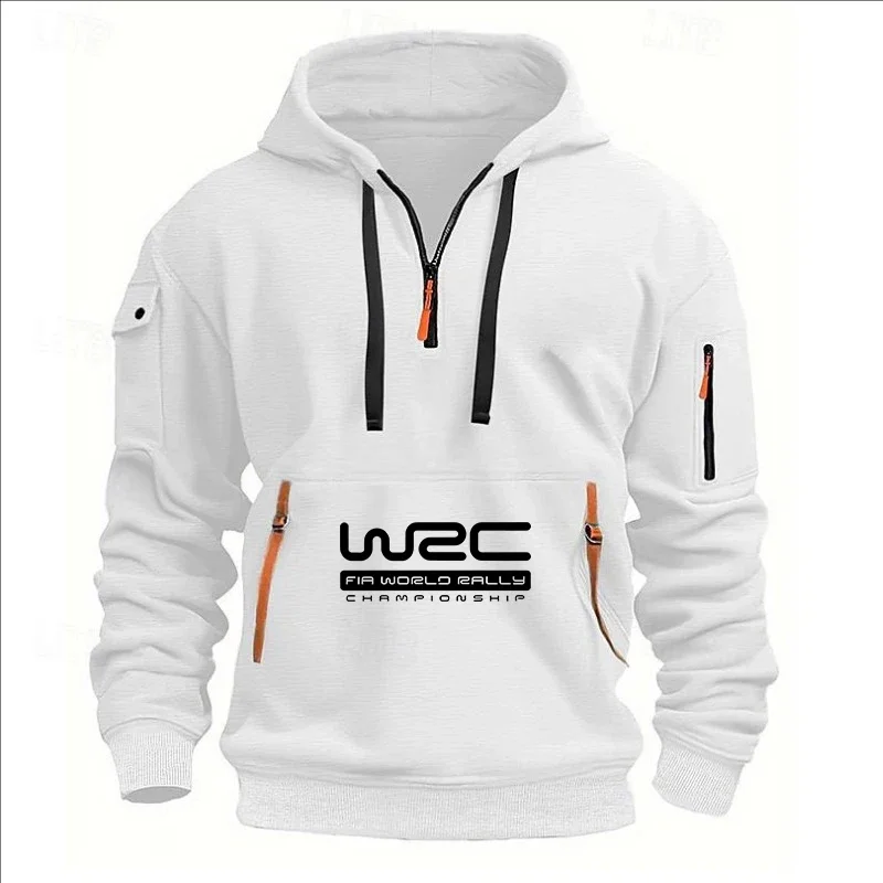 

New Men's Hoodies with Zipper Pockets and Ribbon Sweatshirts, Long-sleeved Printed Pullovers for Outdoor Daily Sports in 2025