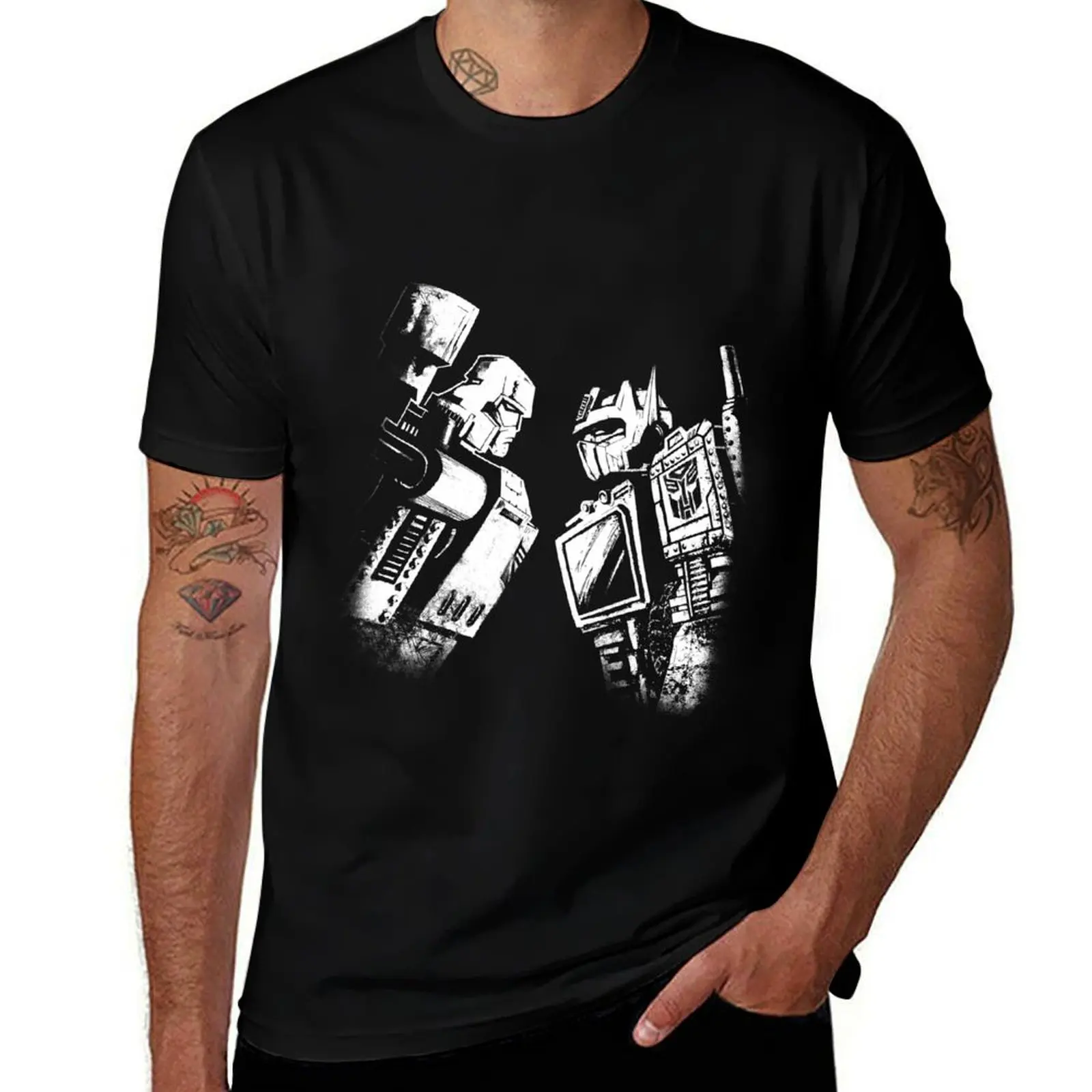 optimus prime megatron transformers in white T-Shirt new gifts and t-shirts anime figures mens graphic t-shirts